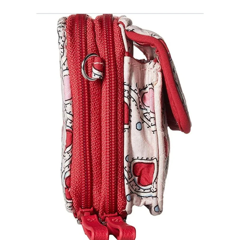 Vera Bradley Pink Heart Print Crossbody Wallet